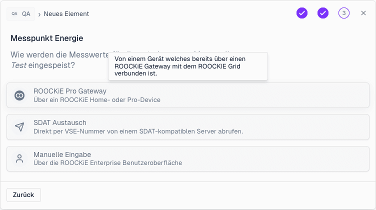 ROOCKiE Wizard Quellenwahl