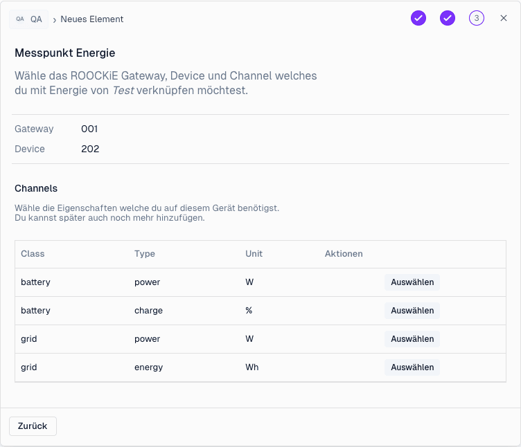 ROOCKiE Wizard Datenpunkte