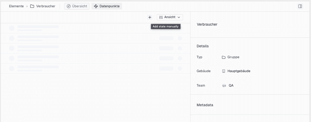 Elementansicht Datenpunkte